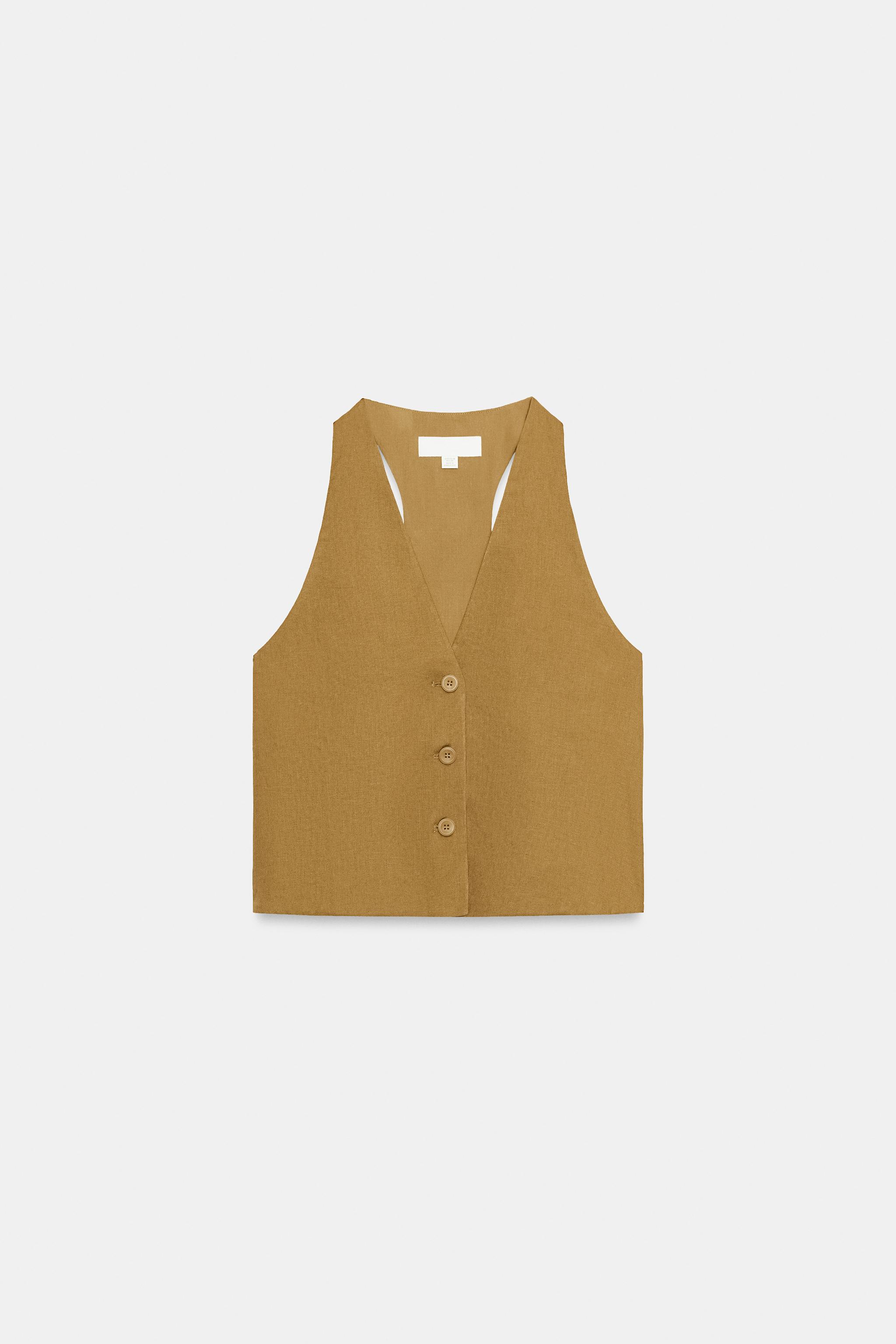 LINEN BUTTON VEST